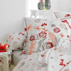 Taie d'oreiller rectangulaire percale de coton (50 x 70 cm) Petite folie Rouge