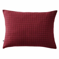 Taie d'oreiller rectangulaire gaze de coton (50 x 70 cm) Gaïa Mix Lie de vin