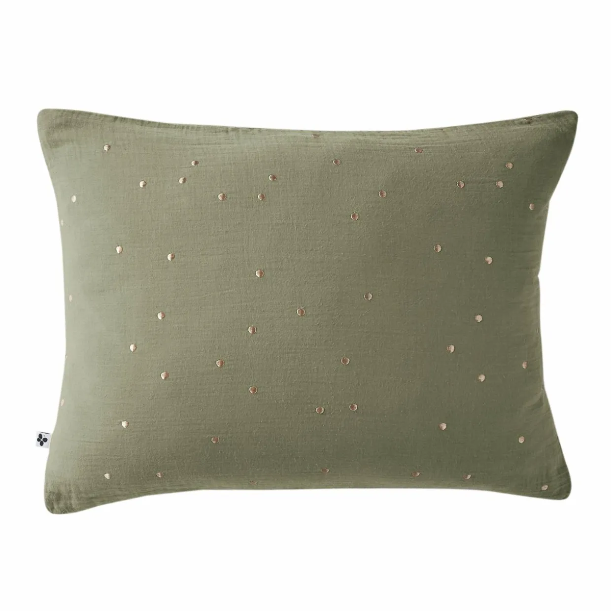 Taie d'oreiller rectangulaire gaze de coton (50 x 70 cm) Gaïa Chic Vert romarin