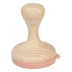 Tampon pour pâte à modeler bois et 6 disques silicone (H7,5 cm) Beige