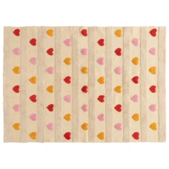 Tapis antidérapant enfant coton (120 x 170 cm) Amour Multicolore