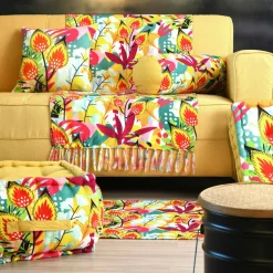 Tapis coton (90 cm) Popart Jaune moutarde