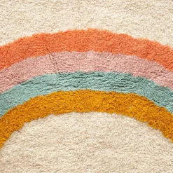 Tapis coton enfant (150 x 100 cm) Arc en ciel Multicolore
