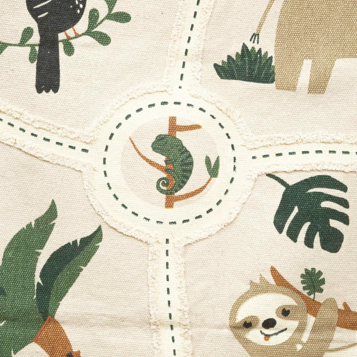 Tapis coton enfant (150 x 100 cm) Carte jungle Multicolore