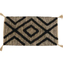 Tapis coton et jute (45 x 90 cm) Lagos Noir