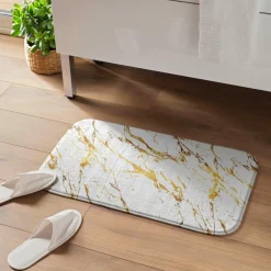 Tapis de bain antidérapant (45 x 75 cm) Aquamarbre Blanc