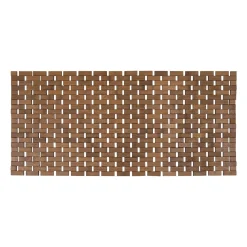 Tapis de bain Caillebotis rectangulaire bambou (45 x 100 cm) Antidérapant Marron
