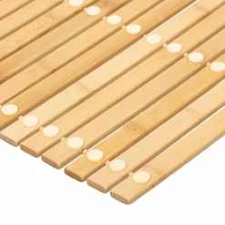 Tapis de bain caillebotis à rouler bambou (60 x 40 cm) Leo Beige