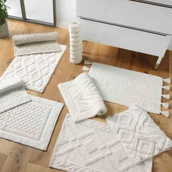 Tapis de bain coton (50 x 80 cm) Angelis Blanc