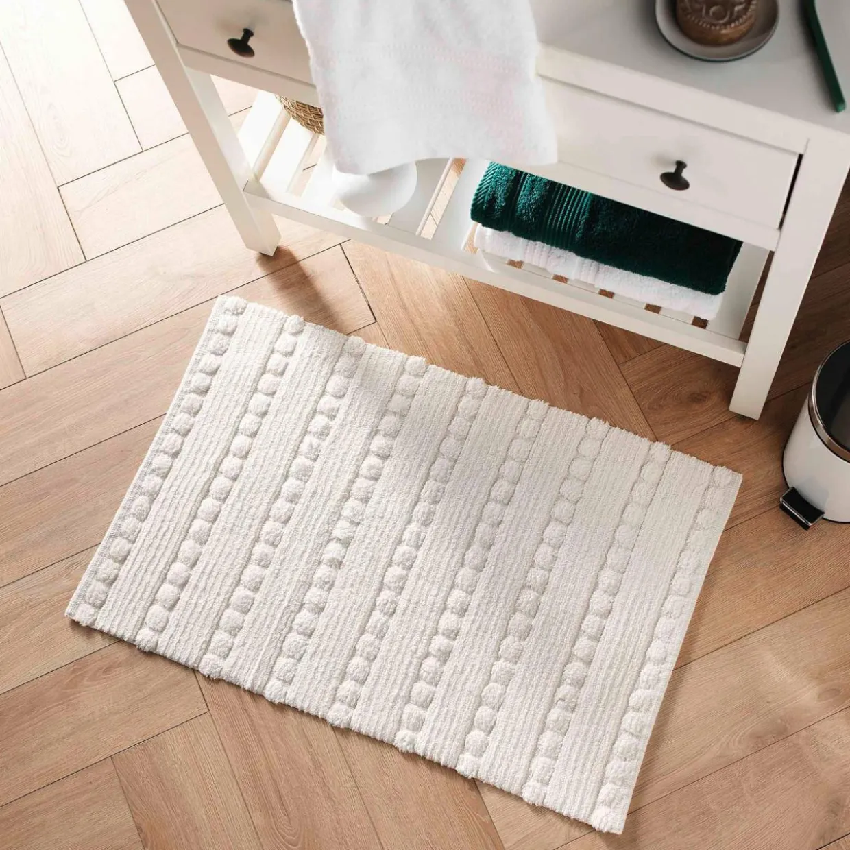 Tapis de bain coton (50 x 80 cm) Cleonis Blanc