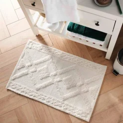 Tapis de bain coton (50 x 80 cm) Gladis Blanc