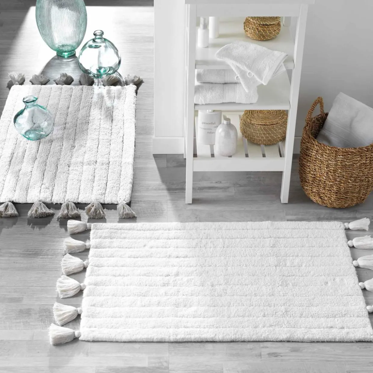 Tapis de bain coton (50 x 80 cm) Minatis Blanc