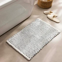 Tapis de bain effet tissé en relief (50 x 80 cm) Rafael Gris