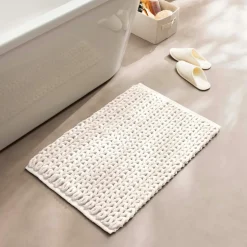 Tapis de bain en coton (50 x 80 cm) Ariel Ecru