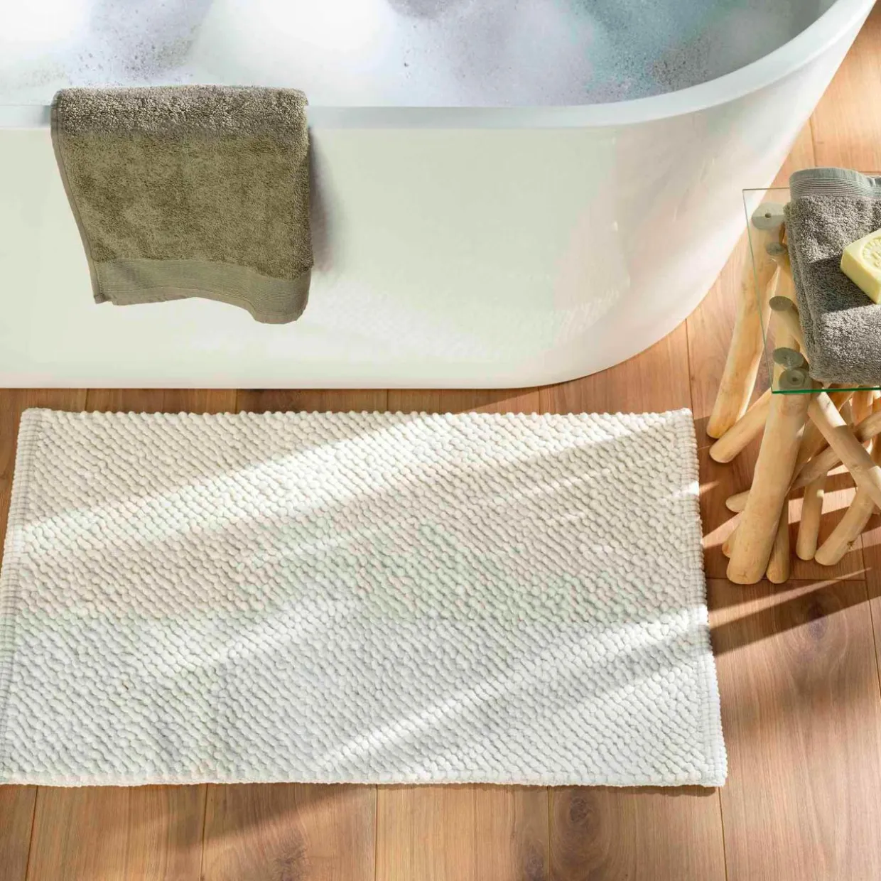 Tapis de bain microfibre (50 x 80 cm) Yanis Blanc