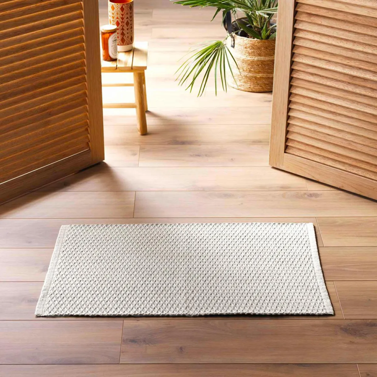 Tapis de salon coton (50 x 80 cm) Alivia Ecru
