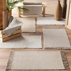 Tapis de salon coton (50 x 80 cm) Alivia Ecru