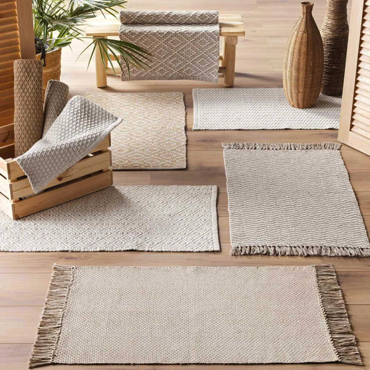 Tapis de salon coton (50 x 80 cm) Alivia Ecru