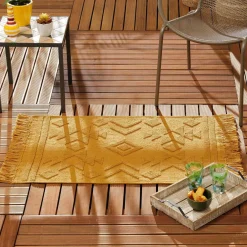 Tapis de salon coton (60 x 90 cm) Cilaos Jaune safran