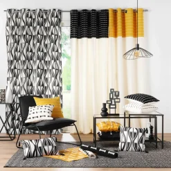 Tapis de salon coton (50 x 80 cm) Juline Noir