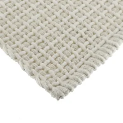 Tapis de salon coton (50 x 90 cm) Mimetisme Blanc et ivoire