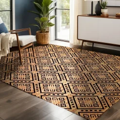 Tapis de salon rectangulaire jute tissée main (140 x 200 cm) Meera Beige