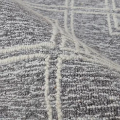 Tapis de salon rectangulaire laine tuftée (160 x 230 cm) Yutoo Gris