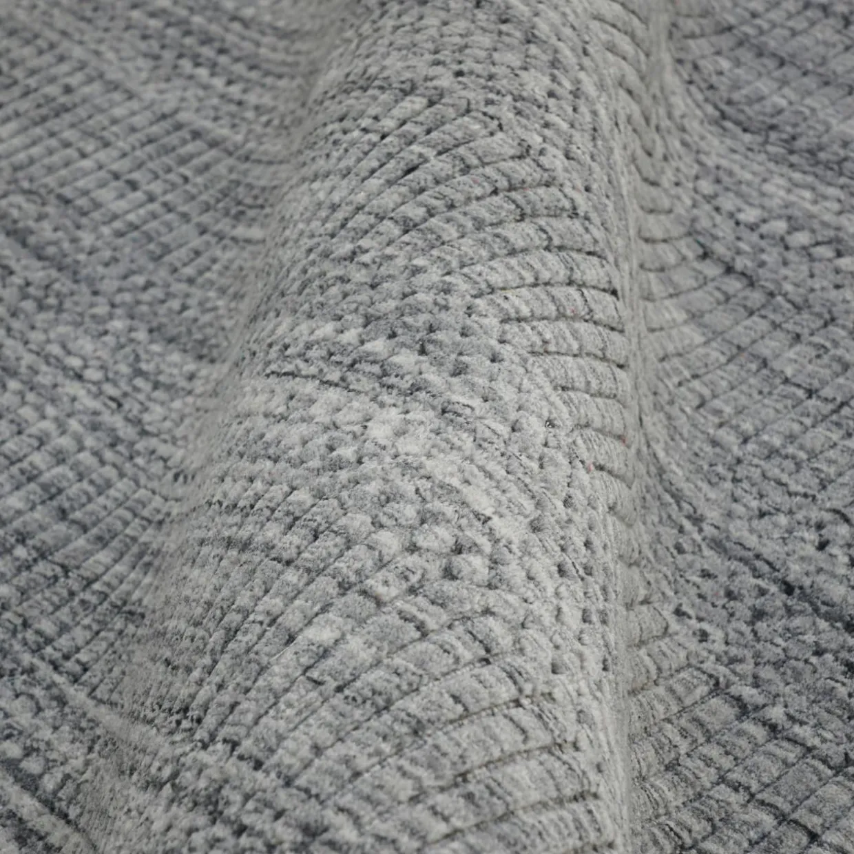 Tapis de salon rectangulaire matière recyclée (140 x 200 cm) Aiko Gris