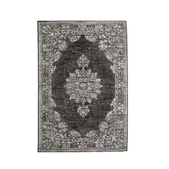 Tapis de salon rectangulaire jacquard (140 x 200 cm) Sana Gris
