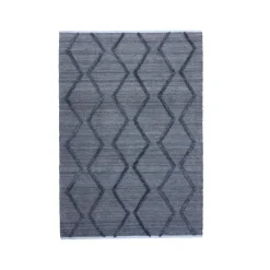 Tapis de salon rectangulaire matière recyclée tuftée (160 x 230 cm) Noori Gris