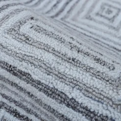 Tapis de salon rectangulaire matière recyclée tuftée (160 x 230 cm) Shelton Gris