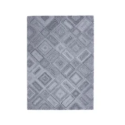 Tapis de salon rectangulaire matière recyclée tuftée (160 x 230 cm) Shelton Gris