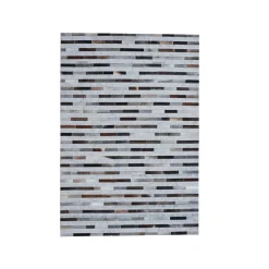 Tapis de salon rectangulaire laine jacquard (140 x 200 cm) Sanjay Gris