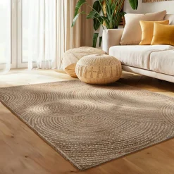 Tapis de salon rectangulaire jute tressée (200 x 300 cm) Neha Beige