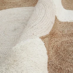 Tapis de salon rectangulaire jute tressée main (140 x 200 cm) Reina Beige
