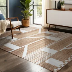 Tapis de salon rectangulaire jute (140 x 200 cm) Paris Beige