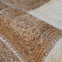 Tapis de salon rectangulaire jute tressée main (140 x 200 cm) Advay Beige