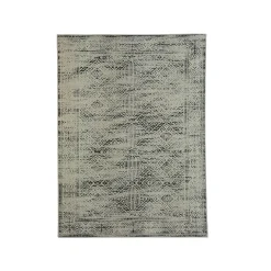 Tapis de salon rectangulaire jacquard (140 x 200 cm) Zahra Noir