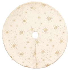 Tapis de sapin (D90 cm) Étoiles Célestes Ivoire et doré