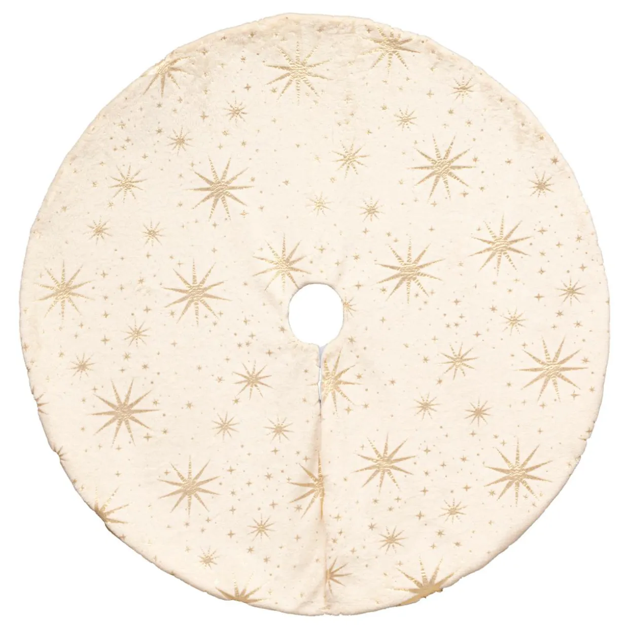 Tapis de sapin (D90 cm) Étoiles Célestes Ivoire et doré