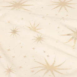 Tapis de sapin (D90 cm) Étoiles Célestes Ivoire et doré