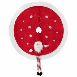 Tapis de sapin rond (D90 cm) Père Noël rigolo