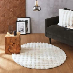Tapis fausse fourrure (120 cm) Toronto Ivoire