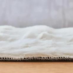 Tapis fausse fourrure (120 cm) Toronto Ivoire