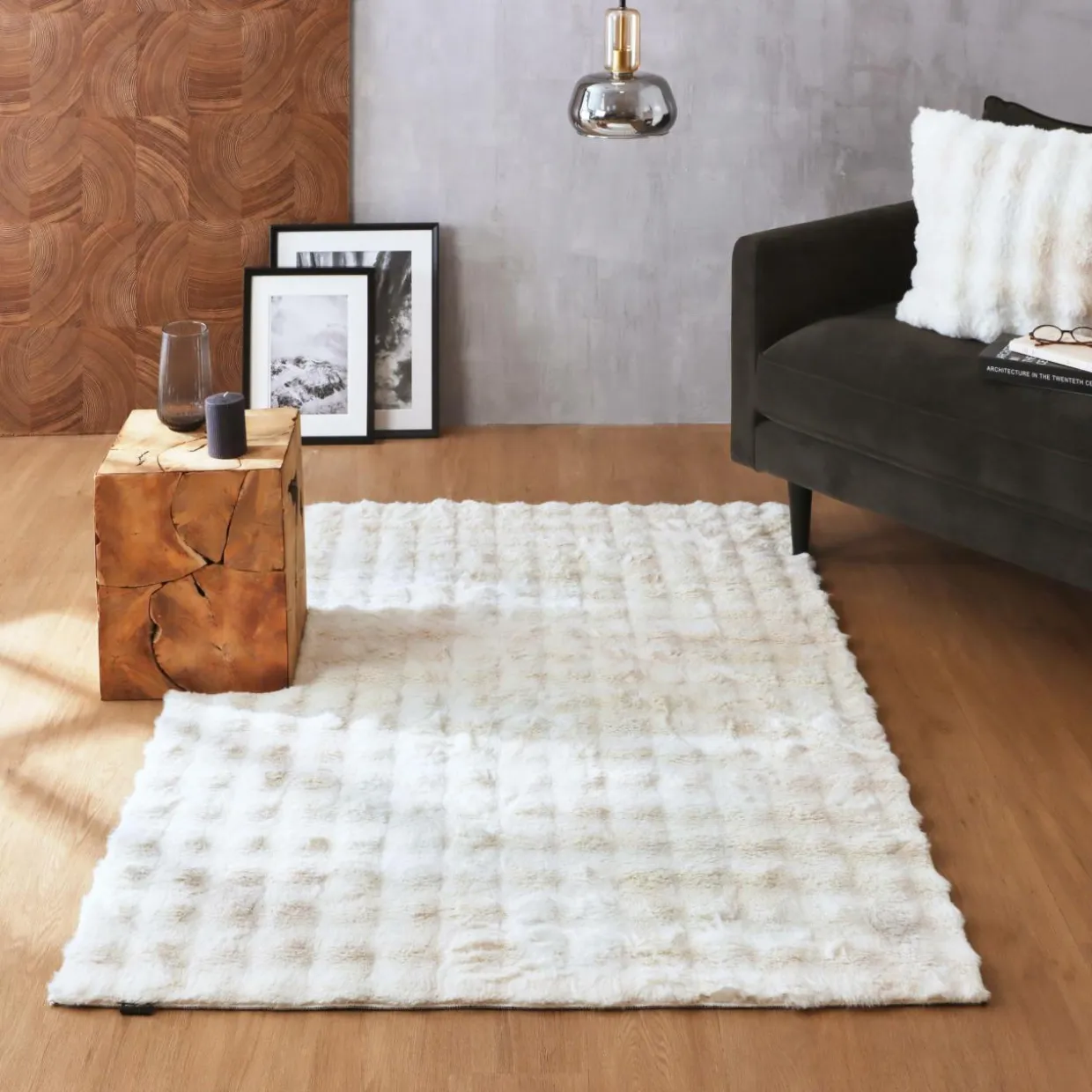 Tapis fausse fourrure (120 x 170 cm) Toronto Ivoire