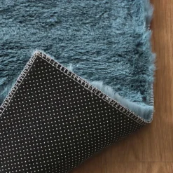 Tapis rectangulaire fausse fourrure (140 x 200 cm) Finn Bleu