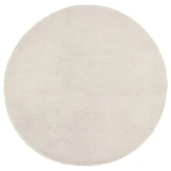 Tapis rond fausse fourrure (80 cm) Jona Ivoire