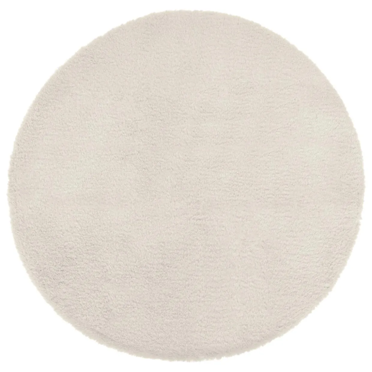 Tapis rond fausse fourrure (80 cm) Jona Ivoire