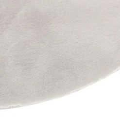 Tapis rond fausse fourrure (80 cm) Jona Ivoire