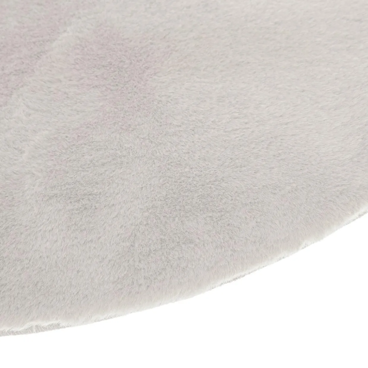 Tapis rond fausse fourrure (80 cm) Jona Ivoire